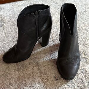 Vince Camuto Black Leather Ankle Booties
